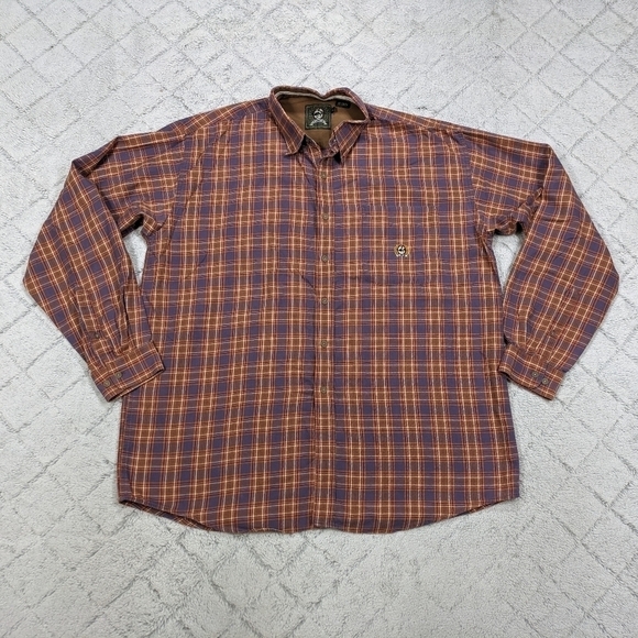Cinch Shirt Men's XL Blue Red Brown Plaid Button Up Miller Style Cotton Ranch - Picture 1 of 7